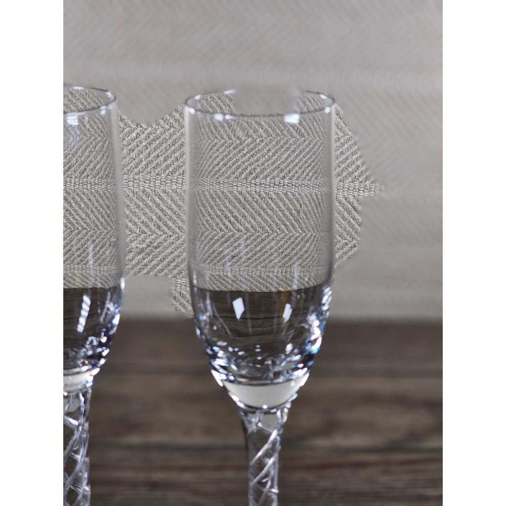 Set 2 Vintage Cordial Glasses Twisted Stem Clear Stemware 9.5 In - Picture 9 of 16